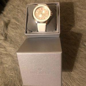 Michele Women’s Cape White Strap Watch